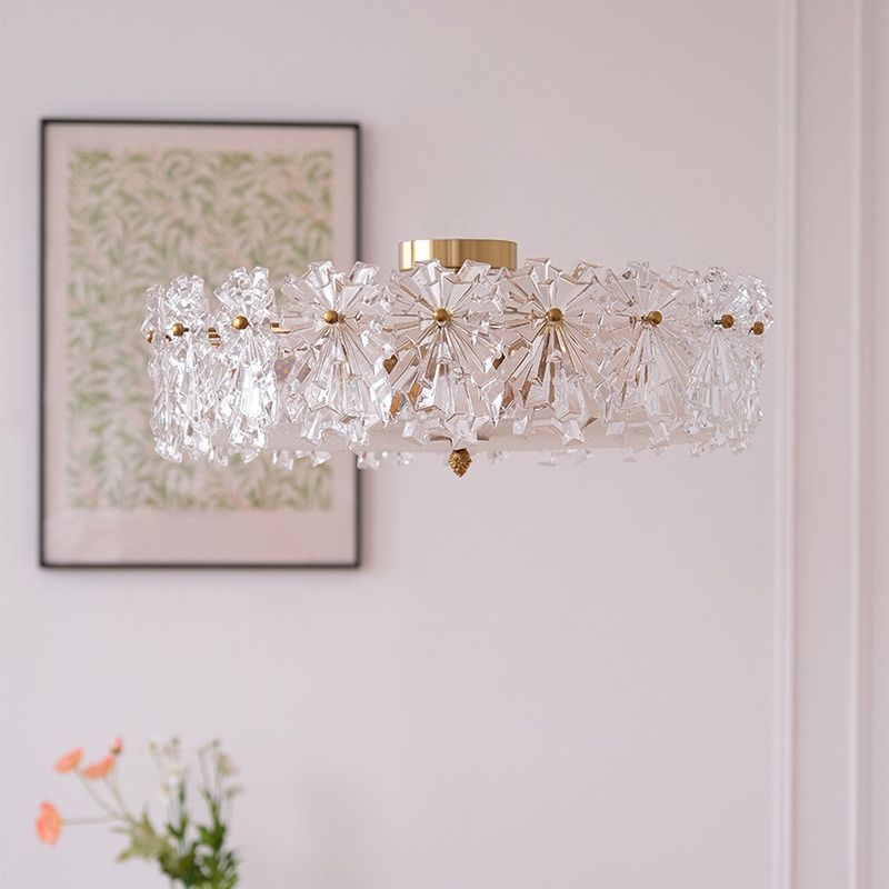Modern Simple Glass Ceiling Light Round Shape Ceiling Lamp for Bedroom
