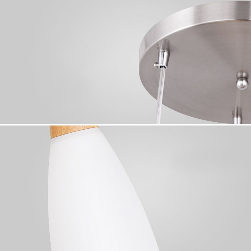 Minimalist Pendant Light Fixture White Cone Ceiling Pendant Light with Glass Shade