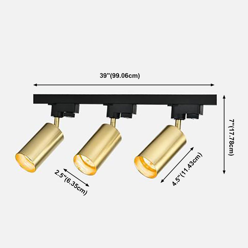 Lámpara cilíndrica moderna de montaje en techo, lámpara empotrada de metal en oro