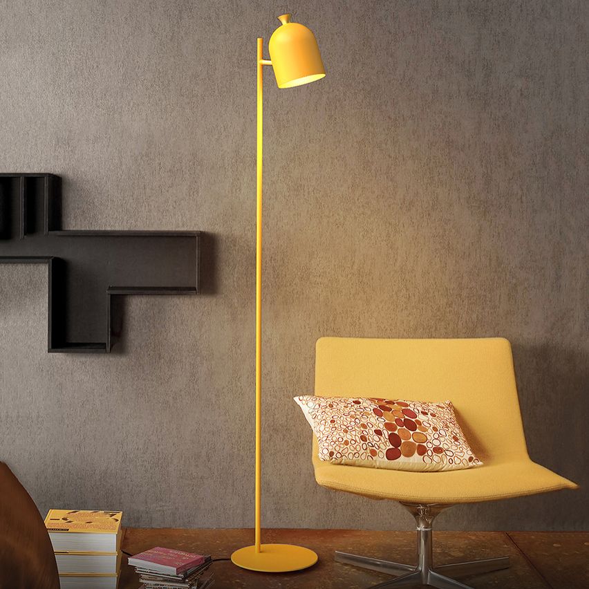 Macaron Cloche Shade Standing Lamp Metal 1 Head Bedroom Floor Light