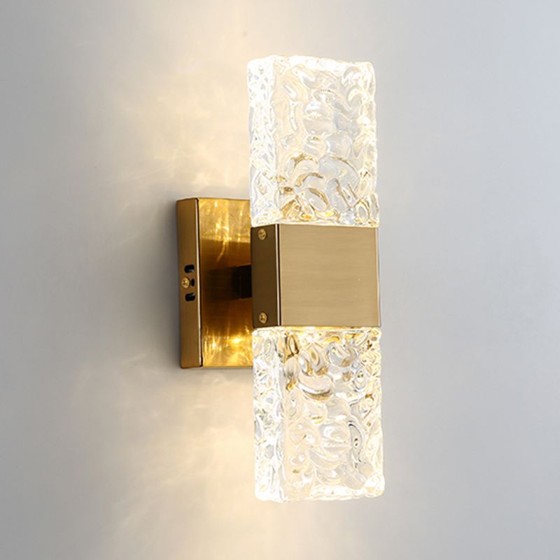 Crystal Shade Wall Light Sconce Modern Rectangle Shade Wall Lighting for Bedroom