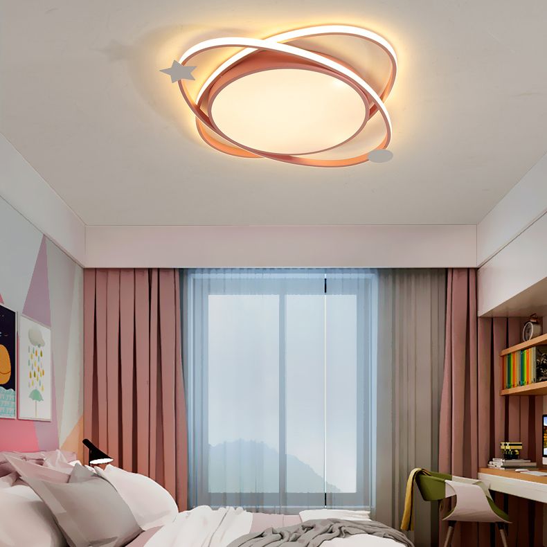 Ovale Deckenleuchte, moderne LED-Deckenleuchte aus Metall für Schlafzimmer