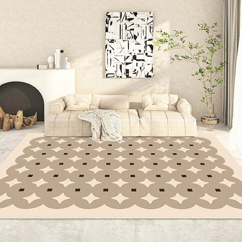 Green Casual Rug Polyester Color Piece Rug Stain Resistant Rug for Living Room