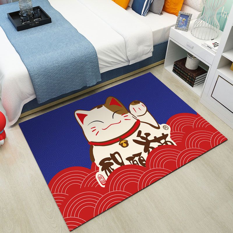 Cute Kids Room Rug Multi-Color Animal Pattern Rug Synthetics Anti-Slip Backing Easy Care Carpet