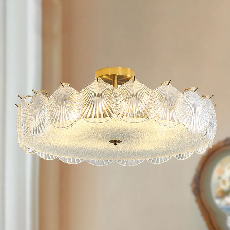 Modern Flush Mount Light Minimalist Flush Mount Ceiling Light Fixture with Glass Shade