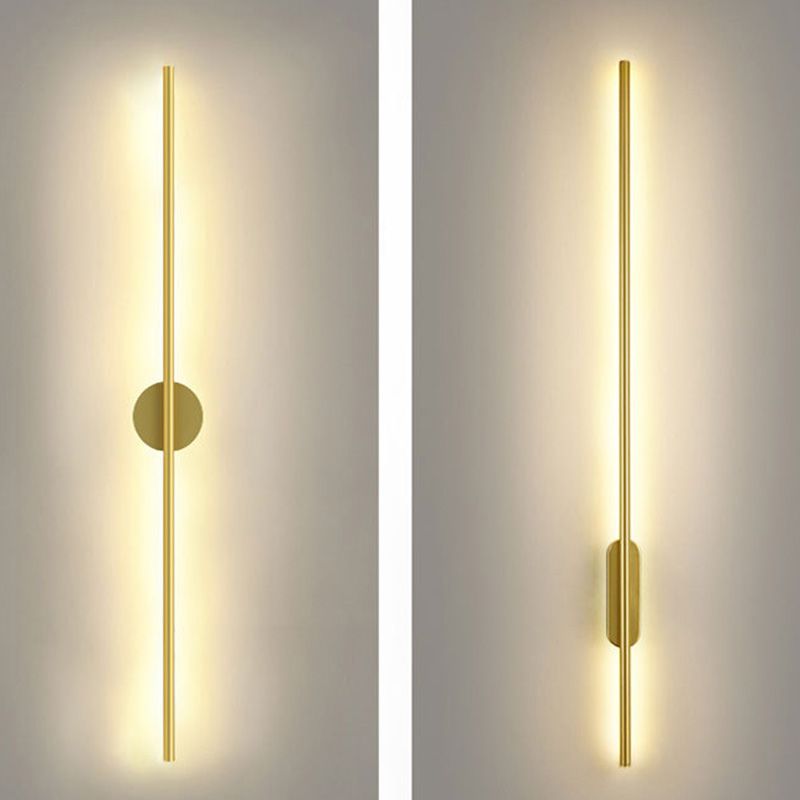 Gold 1 Light LED Wall Sconce Modern Acrylic Linear Wall Lighting for Living Room