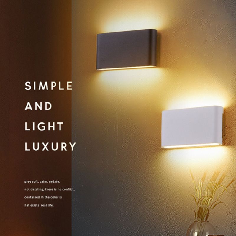 Minimalist LED Up and Down light Frame Wall Light Metal Rectangle Wall Light for Living Room