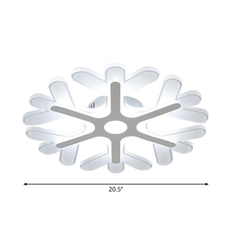 Zeitgenössische Schneeflocke Flush Decken Licht Acryl Schlafzimmer LED Flushmount-Lampe in Warm/White Light, 8 "/16.5" /20.5 " Breite
