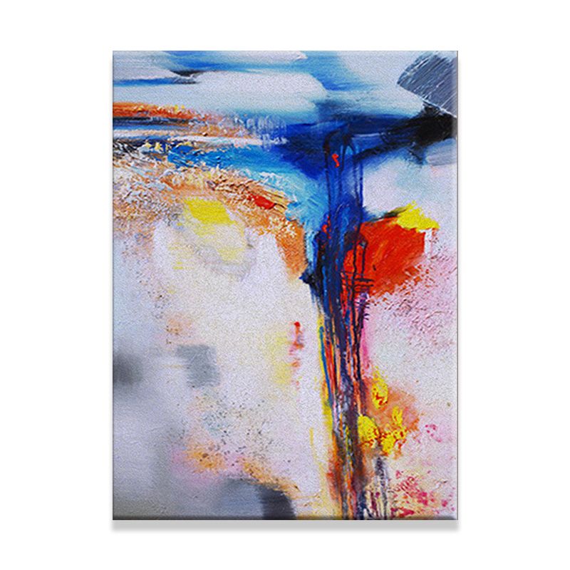 Modern Flow Pattern Wall Art Multicolored Abstract Painting for House Interior