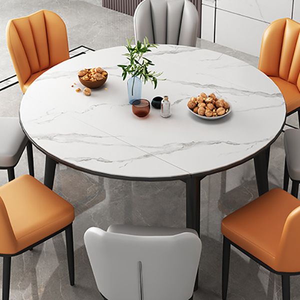 Modern Style Sintered Stone Dining Table Round Table with 4 Legs for Home Use
