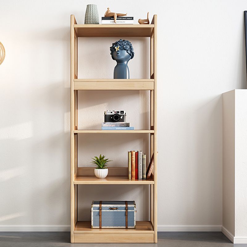 Contemporary Rubberwood Bookshelf Open Back Bookcase for Home Office