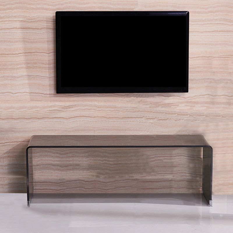 Contemporary Glass Sled Coffee Table Rectangle Cocktail Table