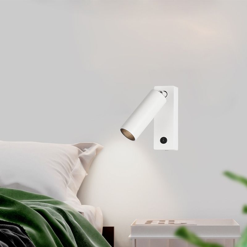 Single Light Bedside Wall Mount Light Metal Adjustable Reading Wall Lamp