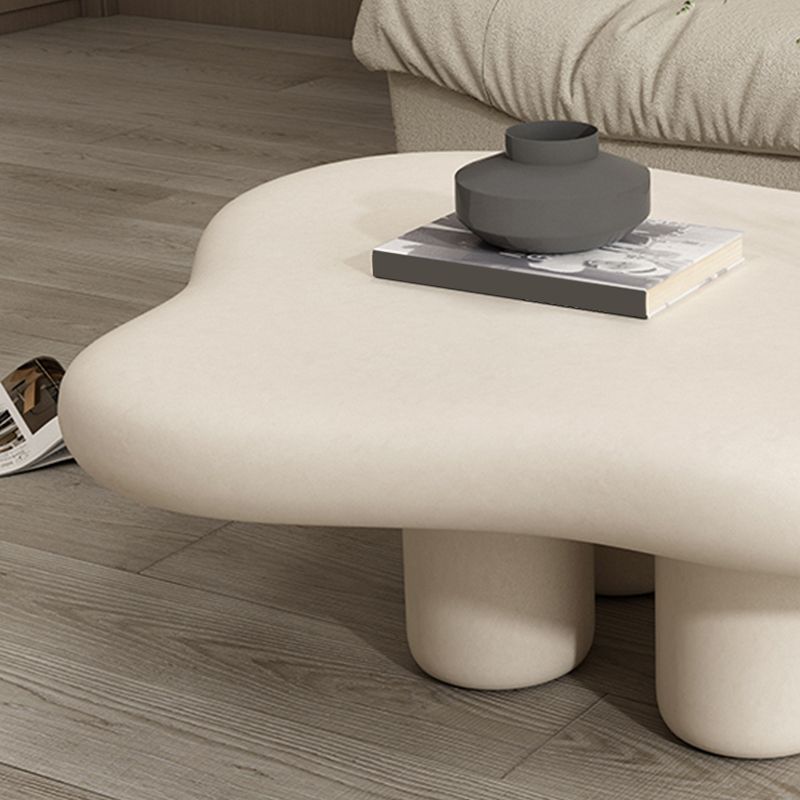 Wood Contemporary Coffee Table 4 Legs Single Coffee Cocktail Table