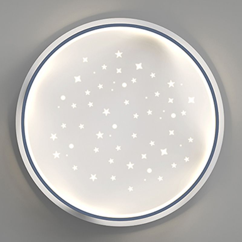 Plafonnier de forme ronde moderne en fer à 2 lumières, montage encastré pour chambre à coucher