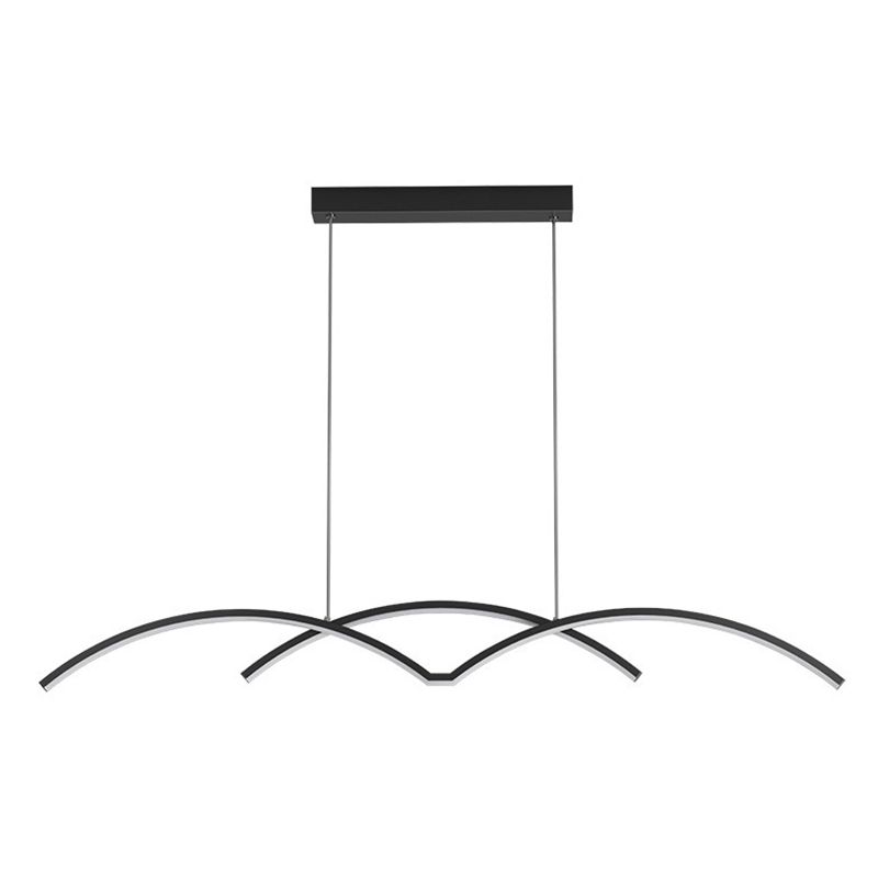 Linear Iron LED Kitchen Island Fixture Metal Ceiling Pendant in Black / Gold Finish