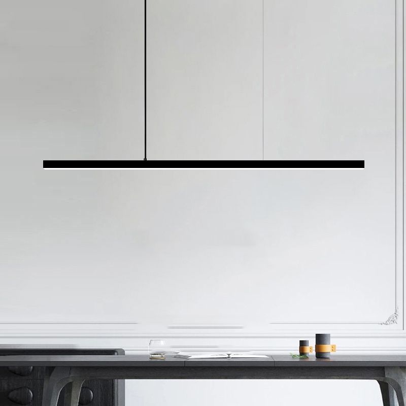 Modern Copper Island Lighting Fixtures Linear 1-Light Restaurant LED Suspension Lamp