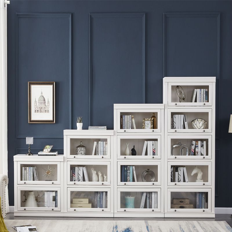 Contemporary Wooden Standard Bookcase Closed Back Bookshelf for Home Office