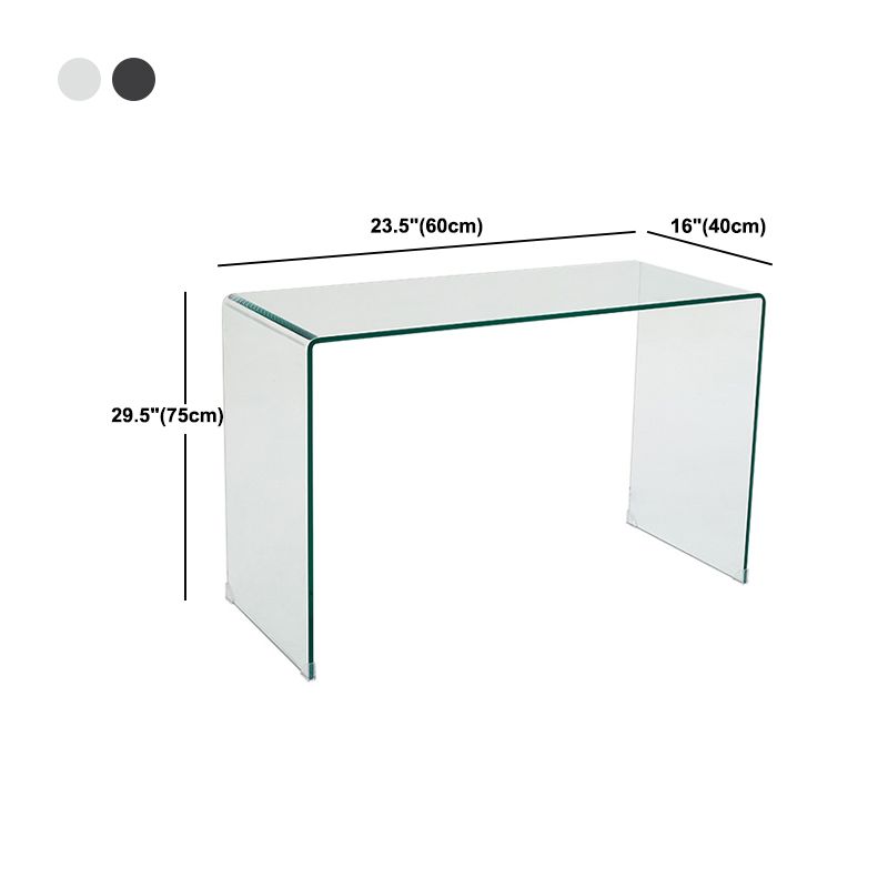 Modern Style Coffee Table with Rectangular Black/transparent Tempered Glass Abstract Base
