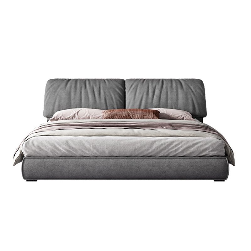 Glam Solid Wood Mattress Included Rectangular Panel Upholstered Headboard Bed