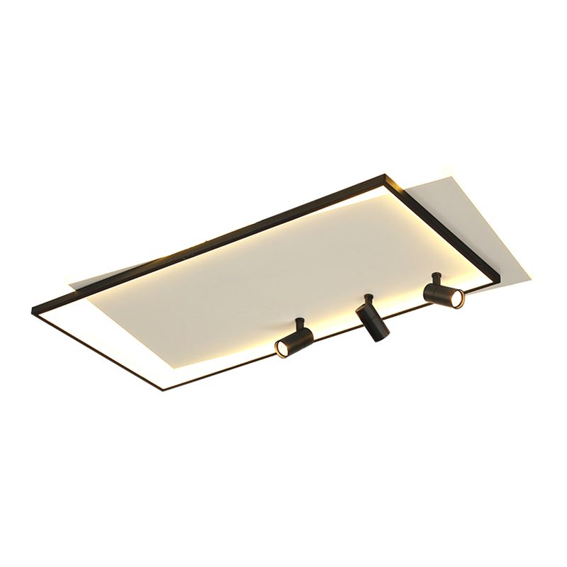 Ultra-dunne Flush Plafond Verlichting Nieuwe Moderne Metal Flush Mount in zwart voor de woonkamer