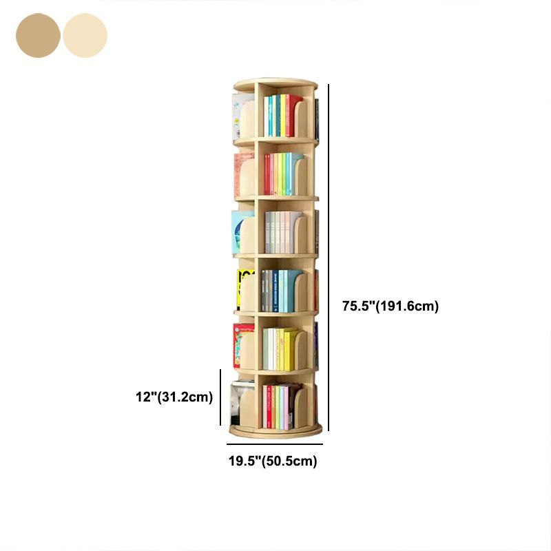 Wooden Rotatable Geometric Bookshelf Modern Home Closed Back Bookcase