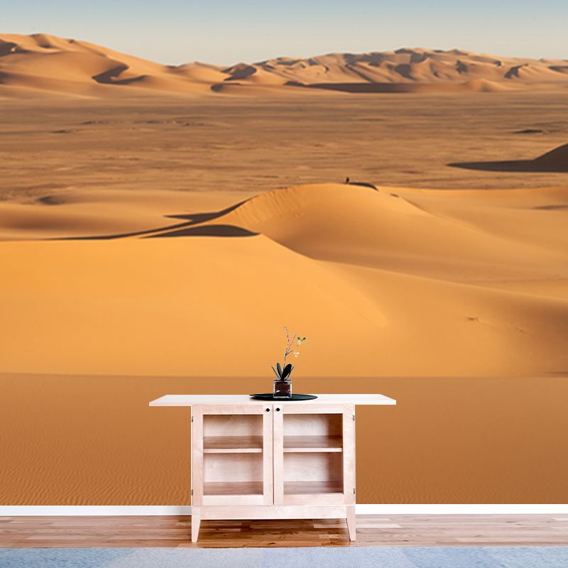 Desert Dunes View Mural Decal Yellow Modern Style Wall Art for Living Room, Size Optional