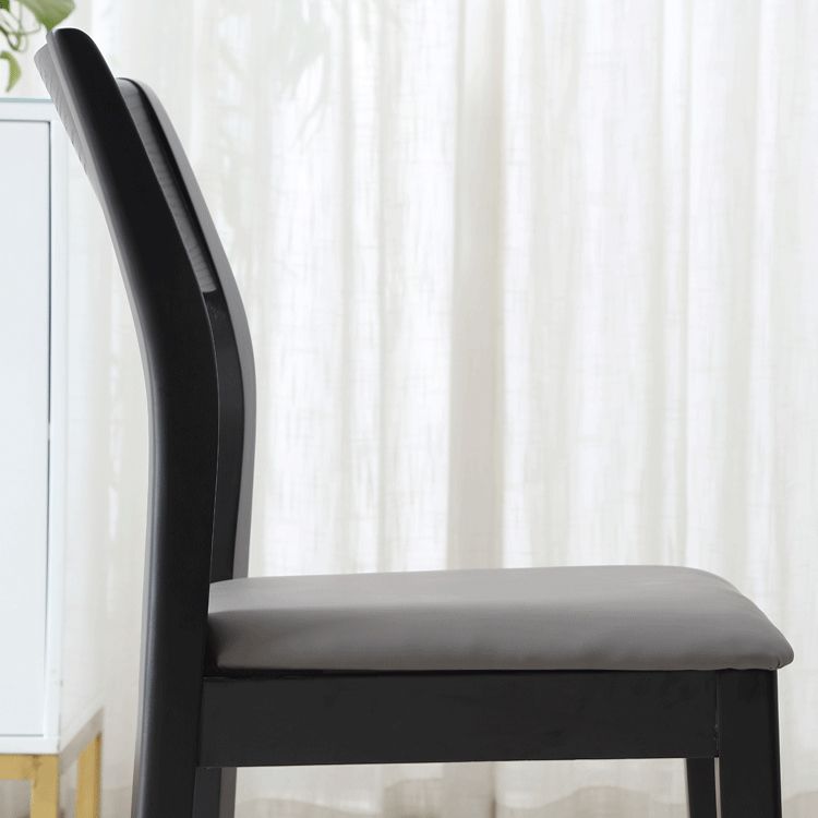Silla de comedor de estilo escandinavo de madera, silla lateral de comedor acolchada con respaldo abierto para el hogar