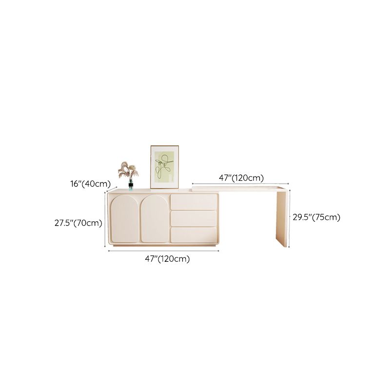 White Contemporary Wood Mirror Bedroom With Drawer Dressing Table