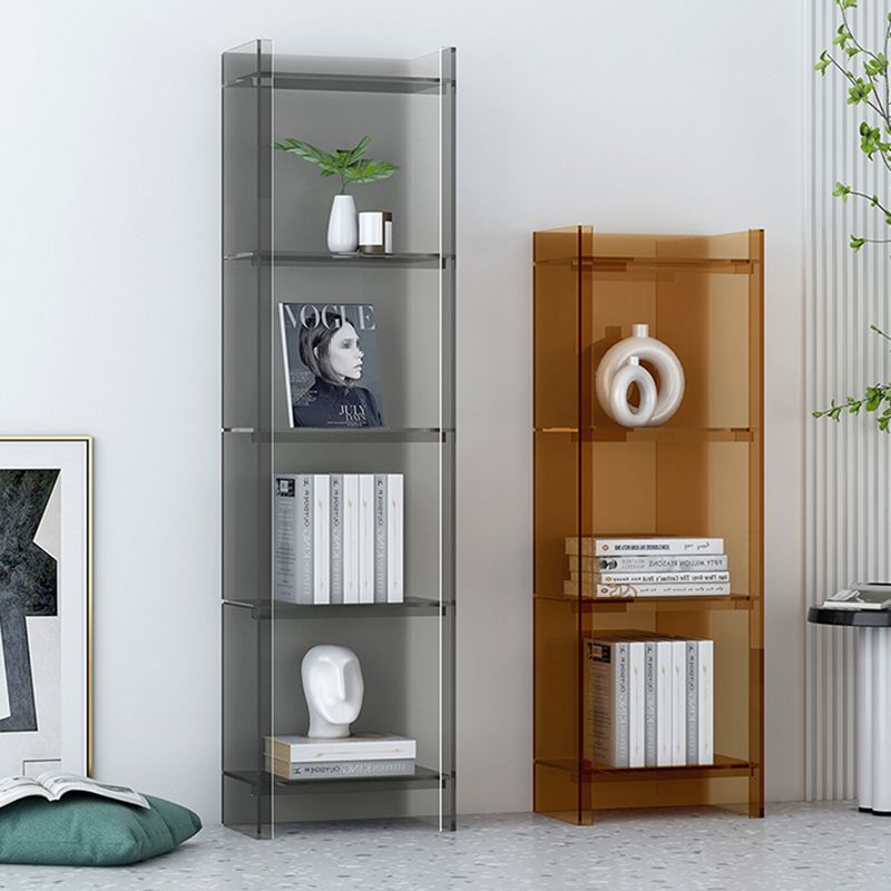 Acrylic Closed Back Standard Bookshelf Glam Vertical Bookshelf