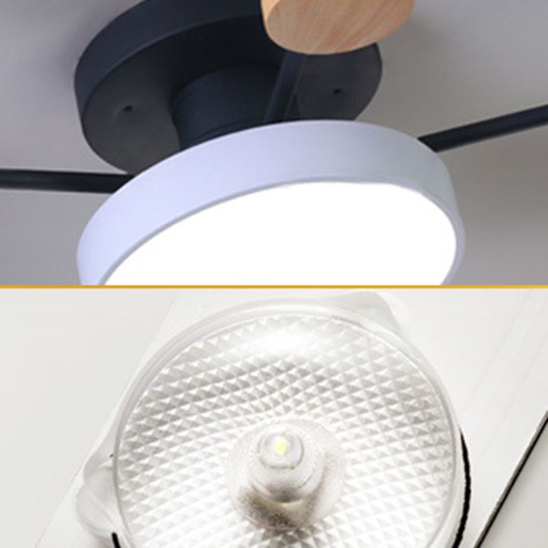 Multiple-Light Drum Flush Light Modern Metal Flush Mount Ceiling Light
