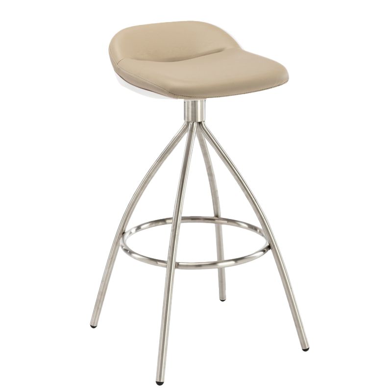 Contemporary Style Faux Leather Barstool Low Back Counter Bar Stool for Home