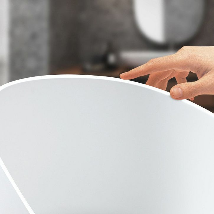 Oval Stone Soaking Bathtub Antique Finish Freestanding Bath Tub