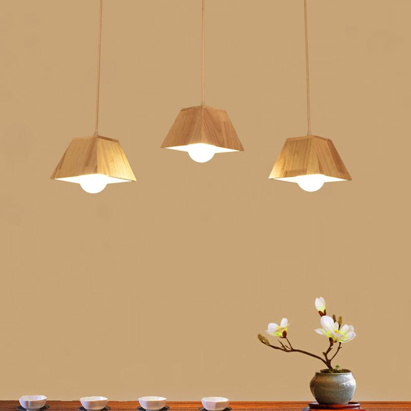 Small Dining Room Pendant Lighting Wooden 1 Head Simplicity Hanging Ceiling Light