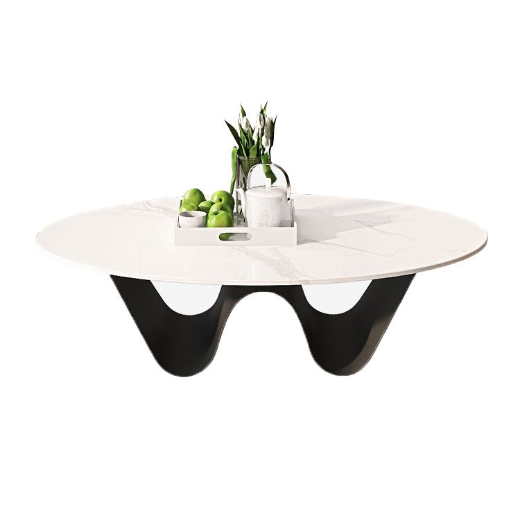 Glam Abstracts Cocktail Table Oval Coffee Cocktail Table for Living Room