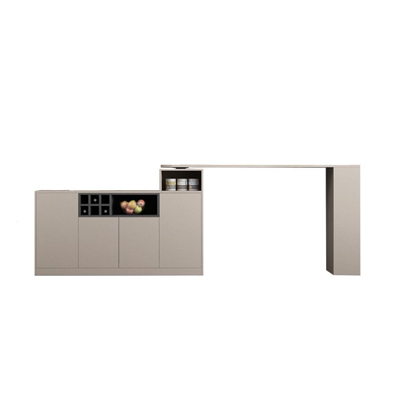 Contemporary Style Bar Table Wood Revolving Bar Wine Table with Storage