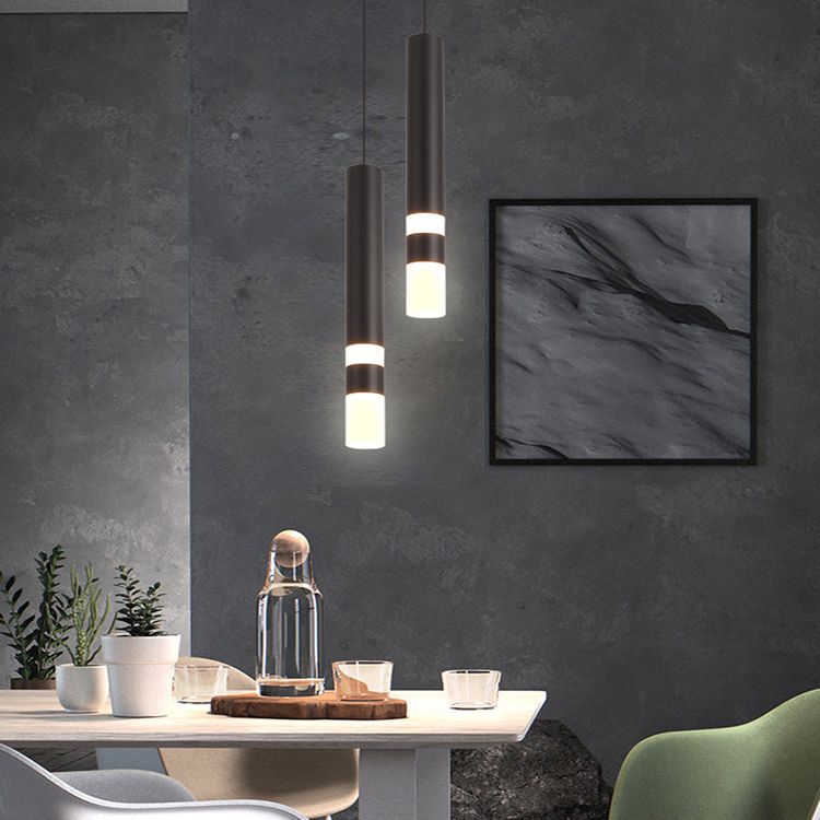 Plafonnage suspendu à suspension LED minimaliste suspension cylindrique suspension