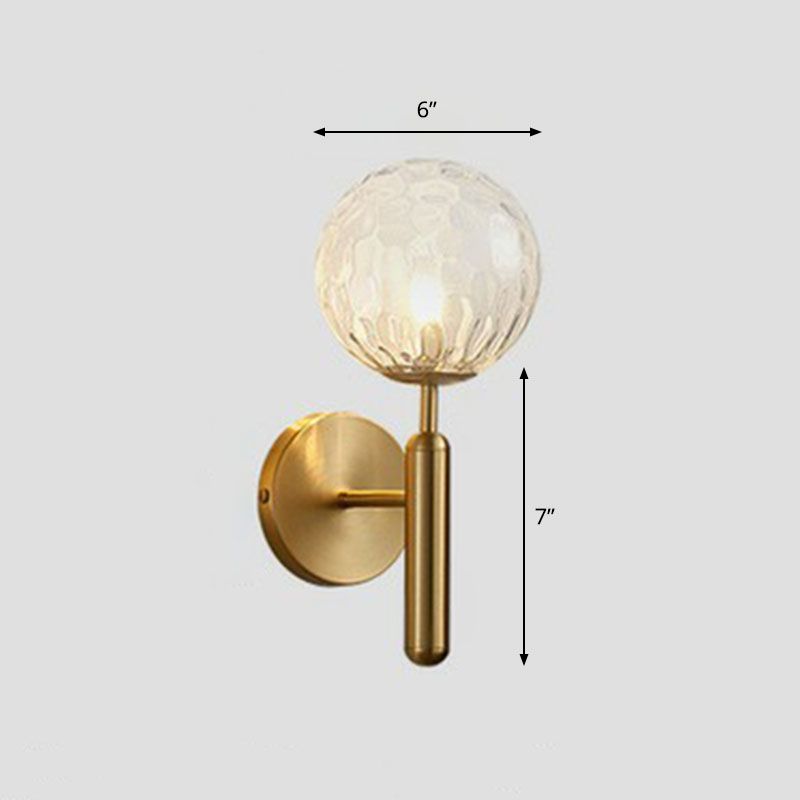 Glass Ball Mini Wall Light Kit Postmodern Single-Bulb Sconce Lighting Fixture for Bedroom