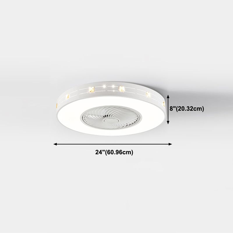 Ventola rotonda Light Light MODER MODER MODER METAL 1 Luce Luce Light in bianco