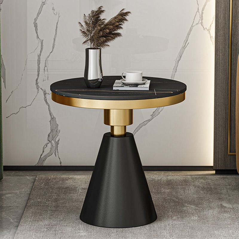 22.44" Tall Contemporary Style Side End Table Metal Pedestal Round Sofa Side Accent Table