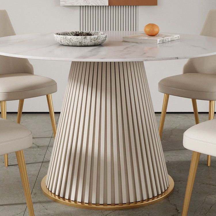 Glam 1/5 Pieces Dining Set Round Stone Dining Table for Kitchen Dining Room