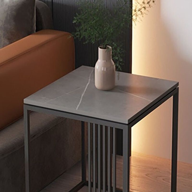 Contemporary Glam Marble Top Side Accent Table Metal Frame End Table
