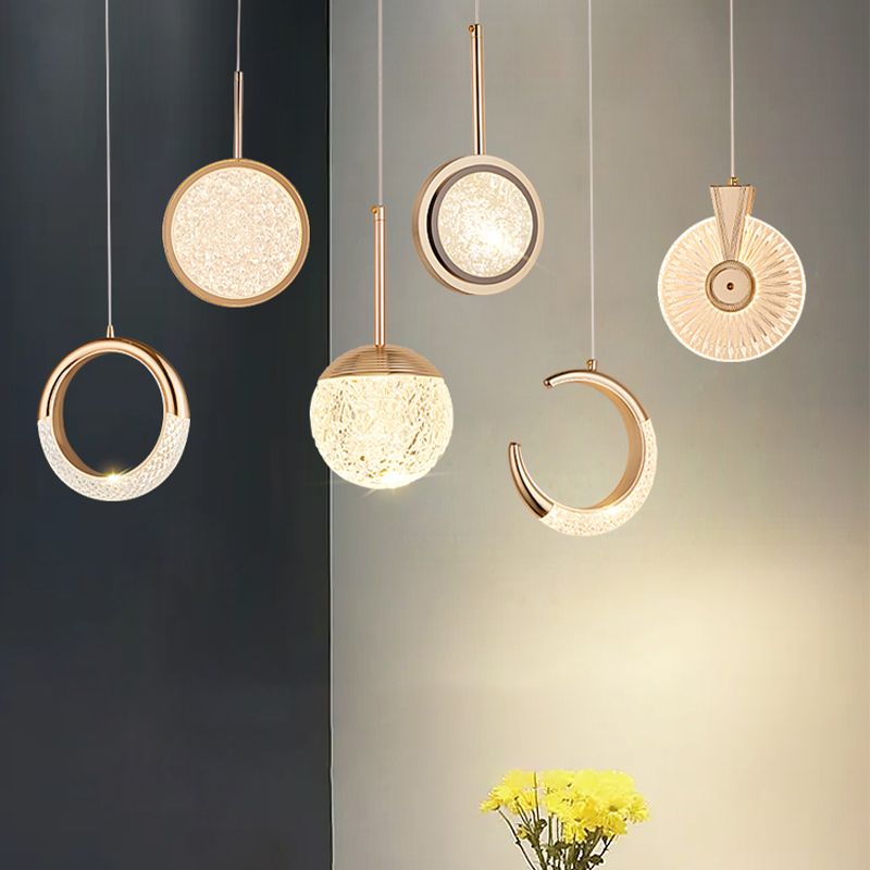 LED Hanging Light Fixture Modern Simple Style Living Room Pendant Light