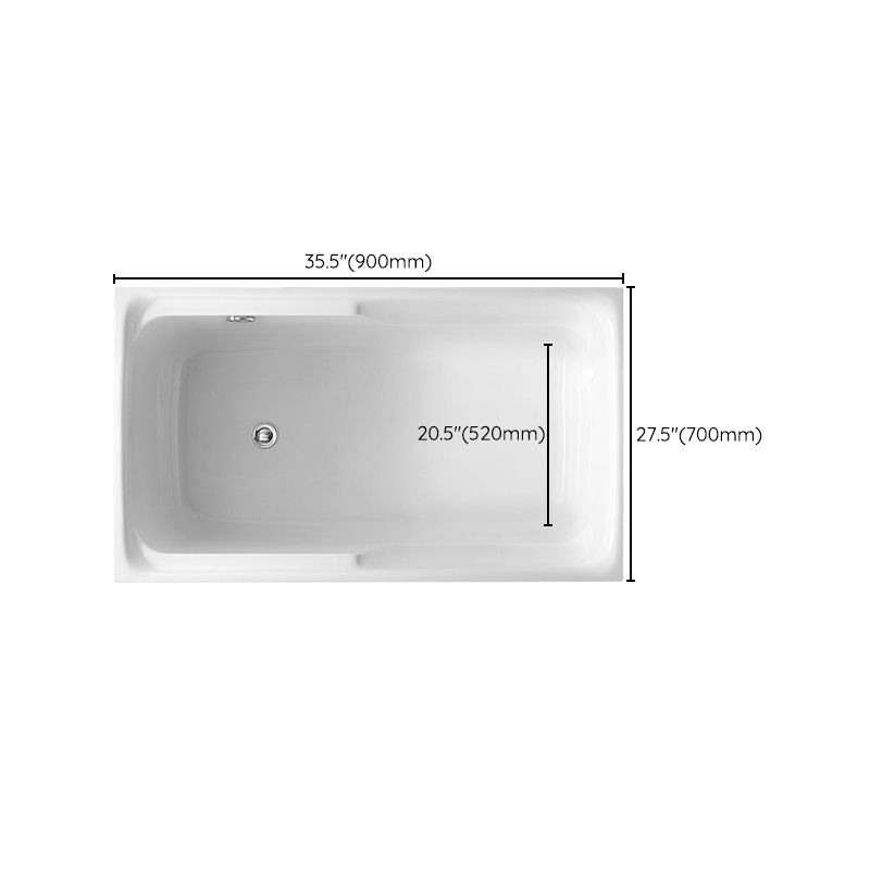 White Acrylic Soaking Bathtub Bathroom Rectangular Modern Bath Tub