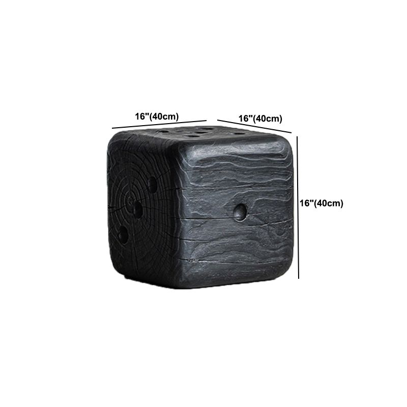 Contemporary Style Side End Table Wooden Pedestal Sofa Side Accent Table in Black