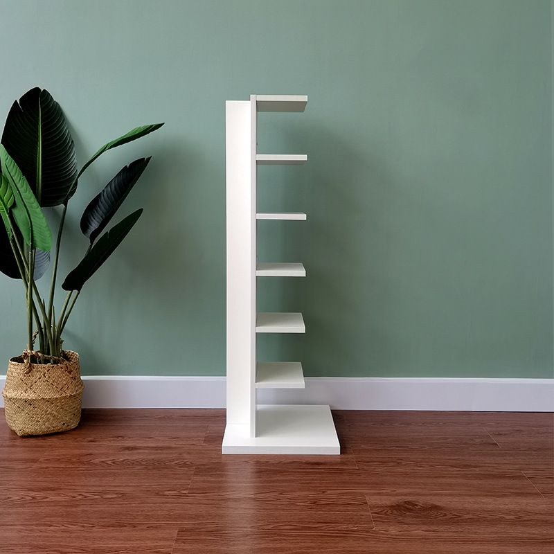 Contemporary 13.77" Wide Bookshelf Wood Geometric Shelf Bookcase