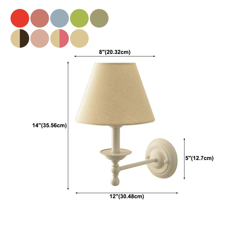 Macaron Wall Mount Light 1-Light Wall Light with Fabric Shade for Living Room