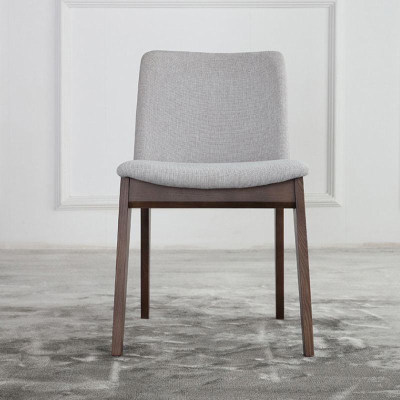Wood Kitchen Dining Chair Contemporary Upholstered Dining Chair in Grey