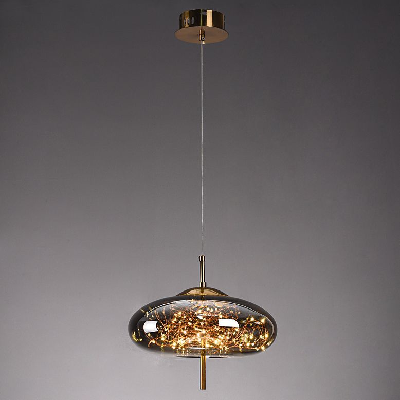 Geometric Shape Glass Hanging Light Modern Style 1 Light Hanging Light Fixtures