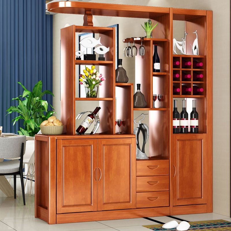Contemporary Solid Wood 3-drawer Accent Cabinet with Door and Shelves